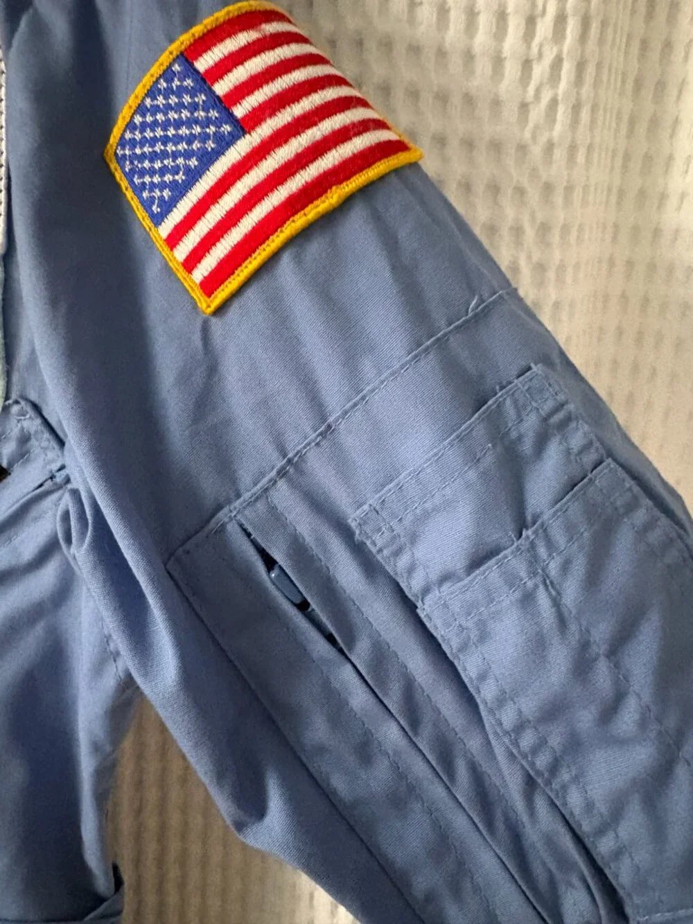 Vintage NASA Space Camp Huntsville, AL blue flight suit patches cosplay youth 18